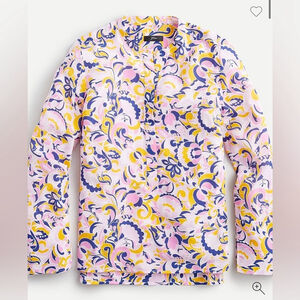 J. Crew 100 % silk Pink and Yellow Floral Top